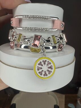 Sugared citrus lab created stones spring stack